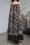 INTO THE EAST 25 Autumn and Winter Silk and Linen Totem Suspender Skirt ITE-E1DGSS012CF21DS-KA Brown